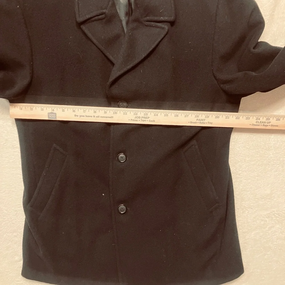 Ralph Lauren Men's Black‎ Wool Overcoat Size 42 Classic Business Style 3 Button